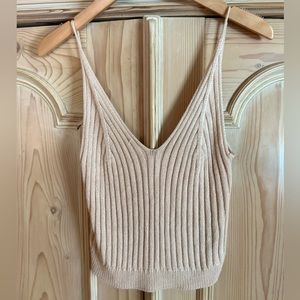 Shein crochet cream crop tank